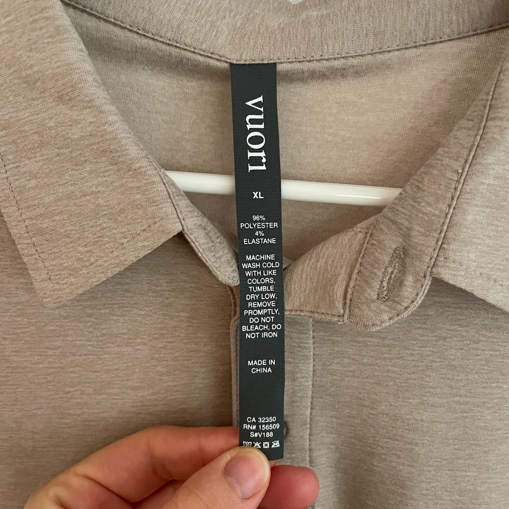 Vuori Men's Tan Polo Shirt - Picture 3 of 6